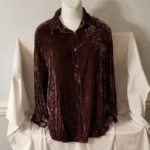 vintage deep purple velvet LS top